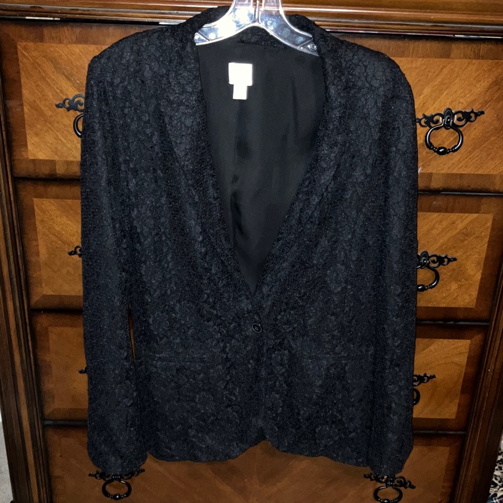 LC Lauren Conrad Black Lace Blazer